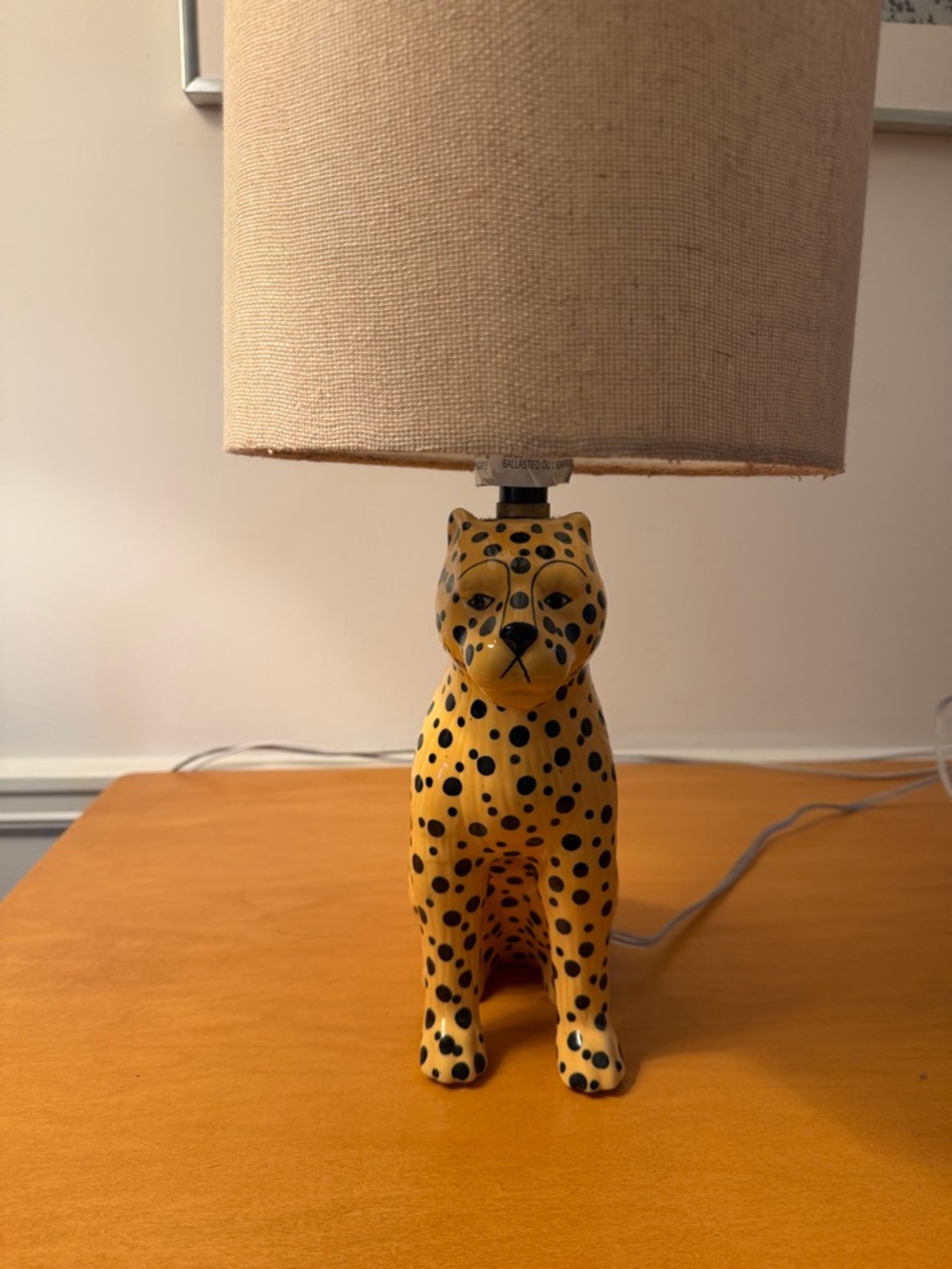 Yellow Spotted Leopard Table Lamp